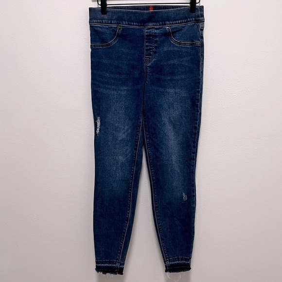 Spanx Distressed Skinny Jeans Blue Raw Hem 20203Q Size 6-8/Medium Petite - Picture 4 of 12